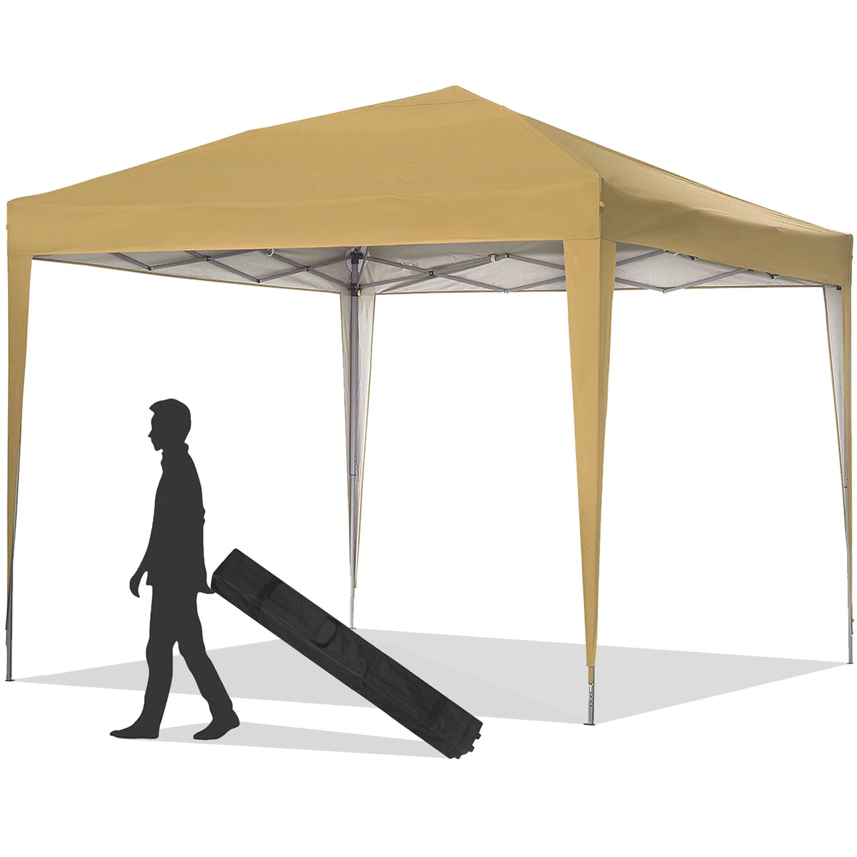 10 ft x 10 ft White Pop Up Canopy Tent with Carry Bag R5536