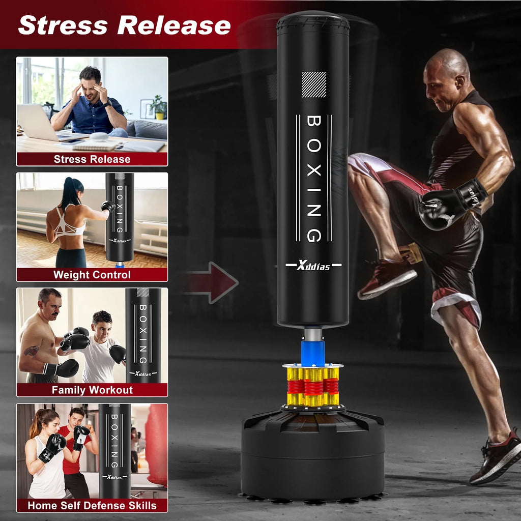 Punching Bag with Stand 70''-205lbs Freestanding T379621