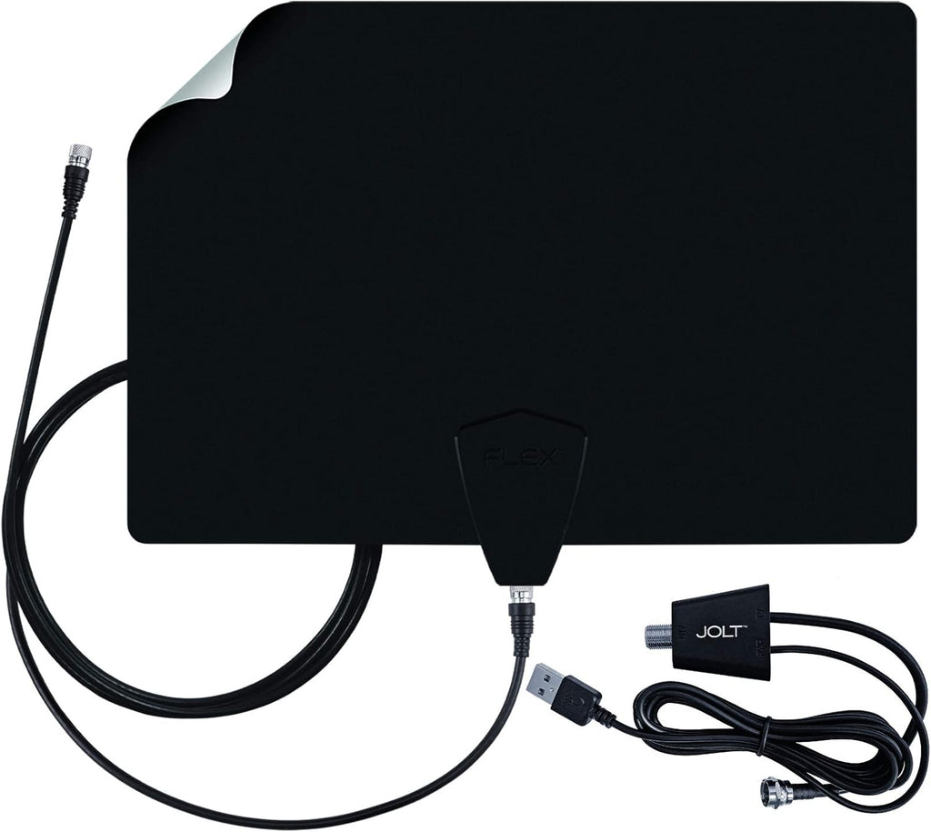 Amplified TV Antenna 50+ Mile Range UHF/VHF Multi-Directional Black/White/Paintable Pack of 2 O80955