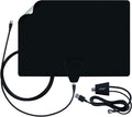 Amplified TV Antenna 50+ Mile Range UHF/VHF Multi-Directional Black/White/Paintable Pack of 2 O80955