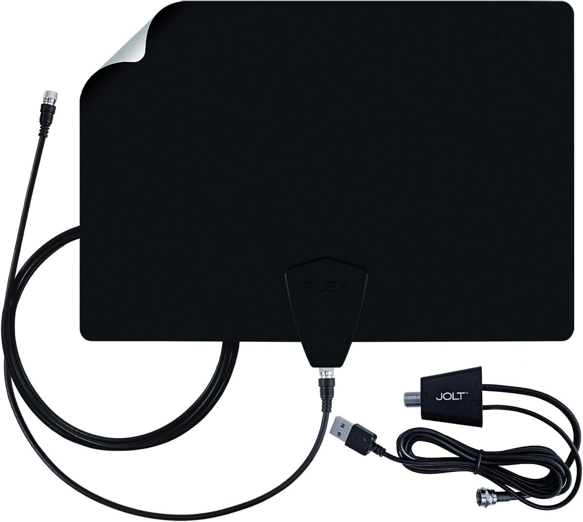 Amplified TV Antenna 50+ Mile Range UHF/VHF Multi-Directional Black/White/Paintable Pack of 2 O80955
