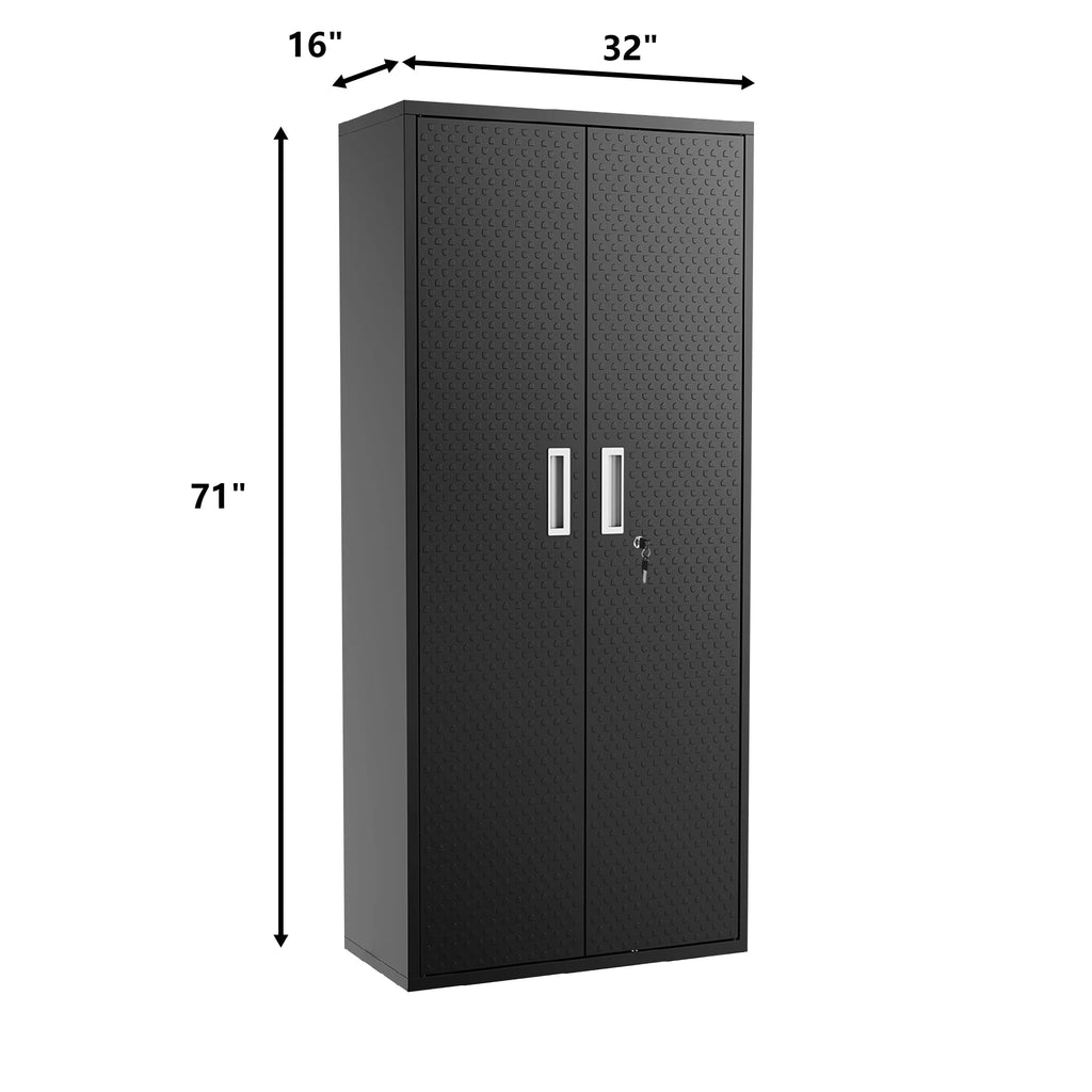 Tall Metal Storage Garage Cabinets with Locking Doors and 4 Adjustable Shelves K52099