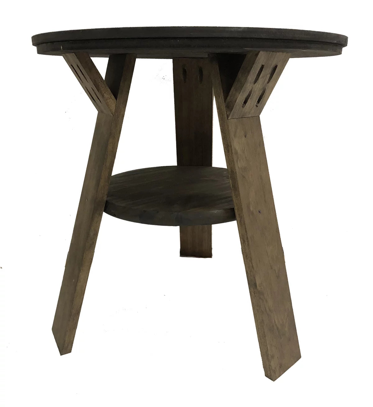 Round End Table with Shelf 22 Inches Tall N3188