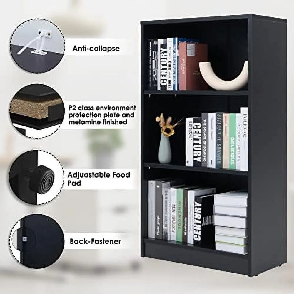 White 5 Layer Wood Bookcase J776