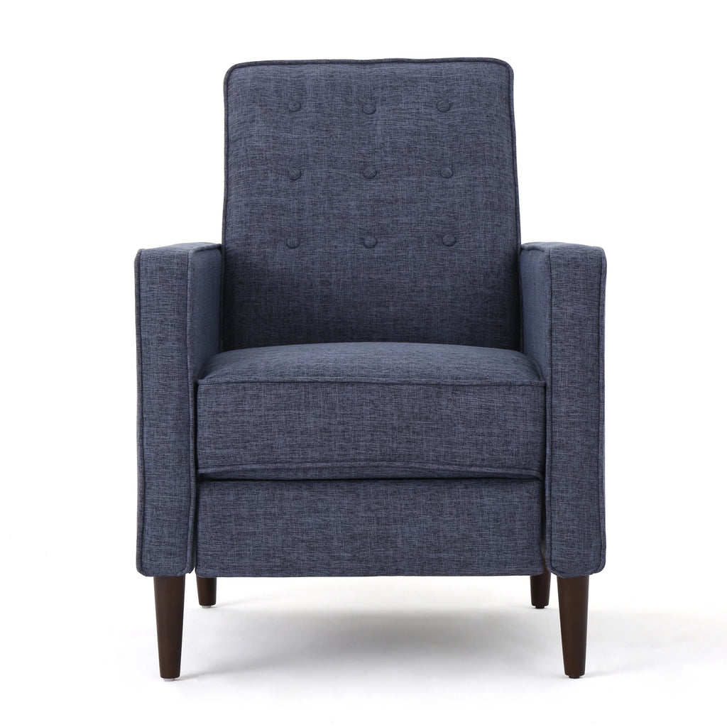 Dark Blue Tufted Fabric Recliner C9658