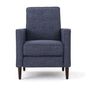 Dark Blue Tufted Fabric Recliner C9658