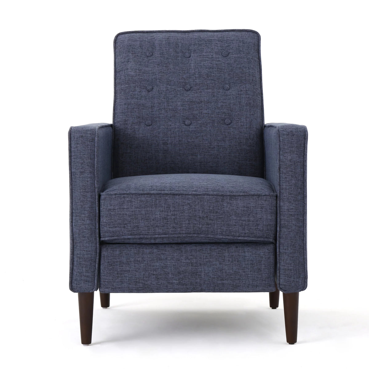 Dark Blue Tufted Fabric Recliner C9658