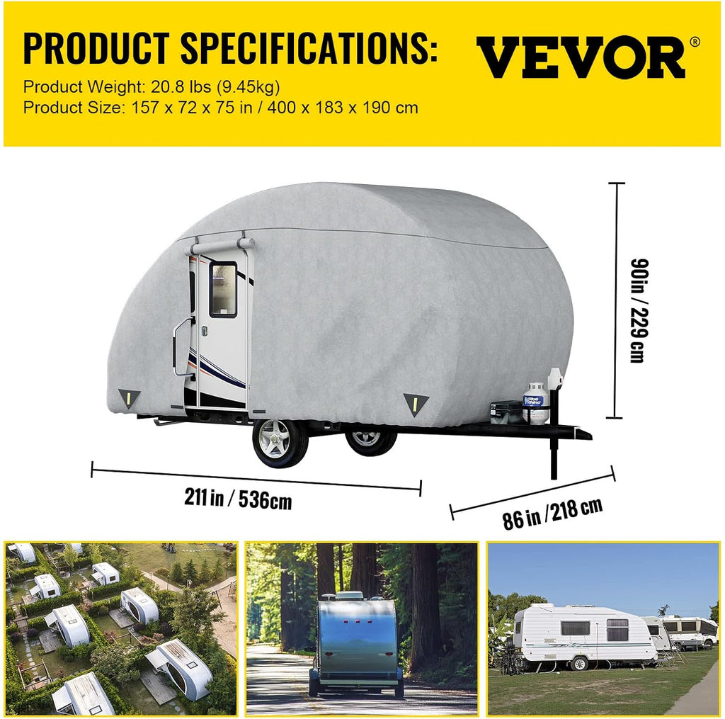 16' - 18' Waterproof Non-Woven Teardrop Trailer Cover M6681