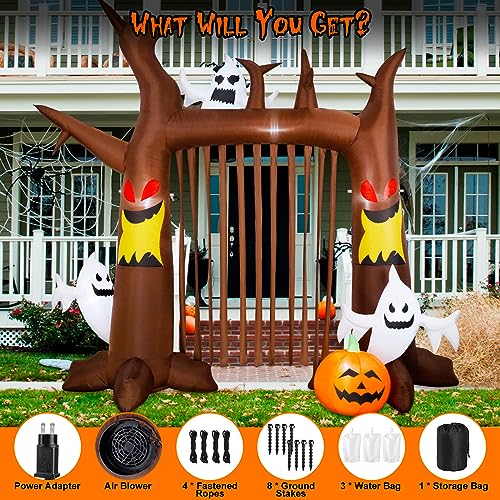 8FT Halloween Inflatable Dead Tree with Ghosts & Pumpkins X9967