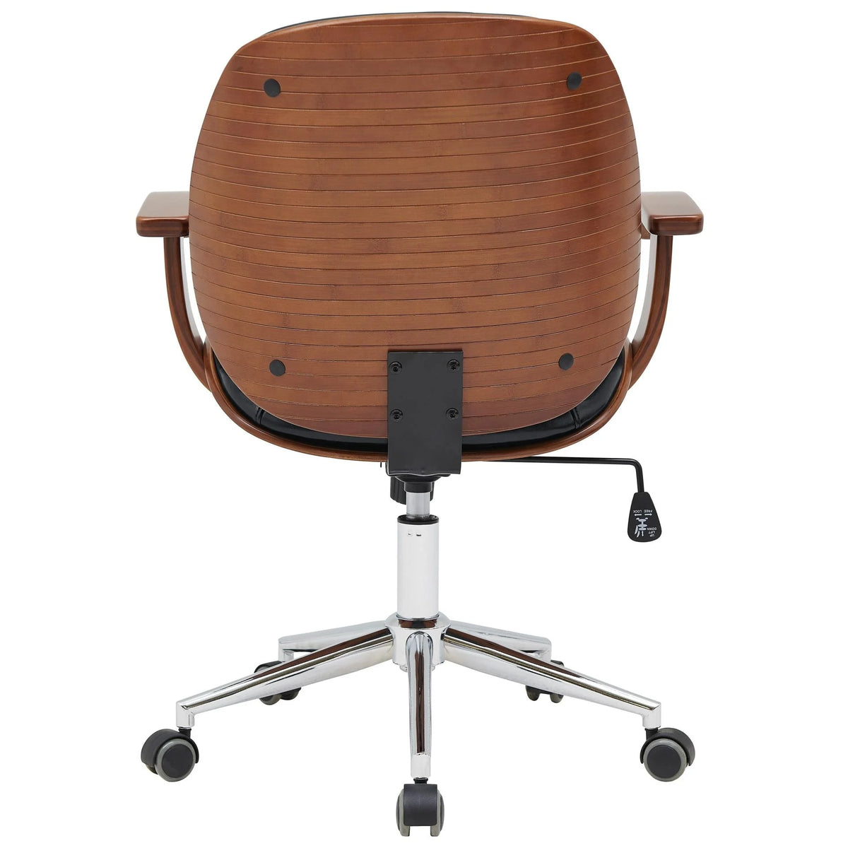 Bamboo Office Chair with Armrest Black Z66188