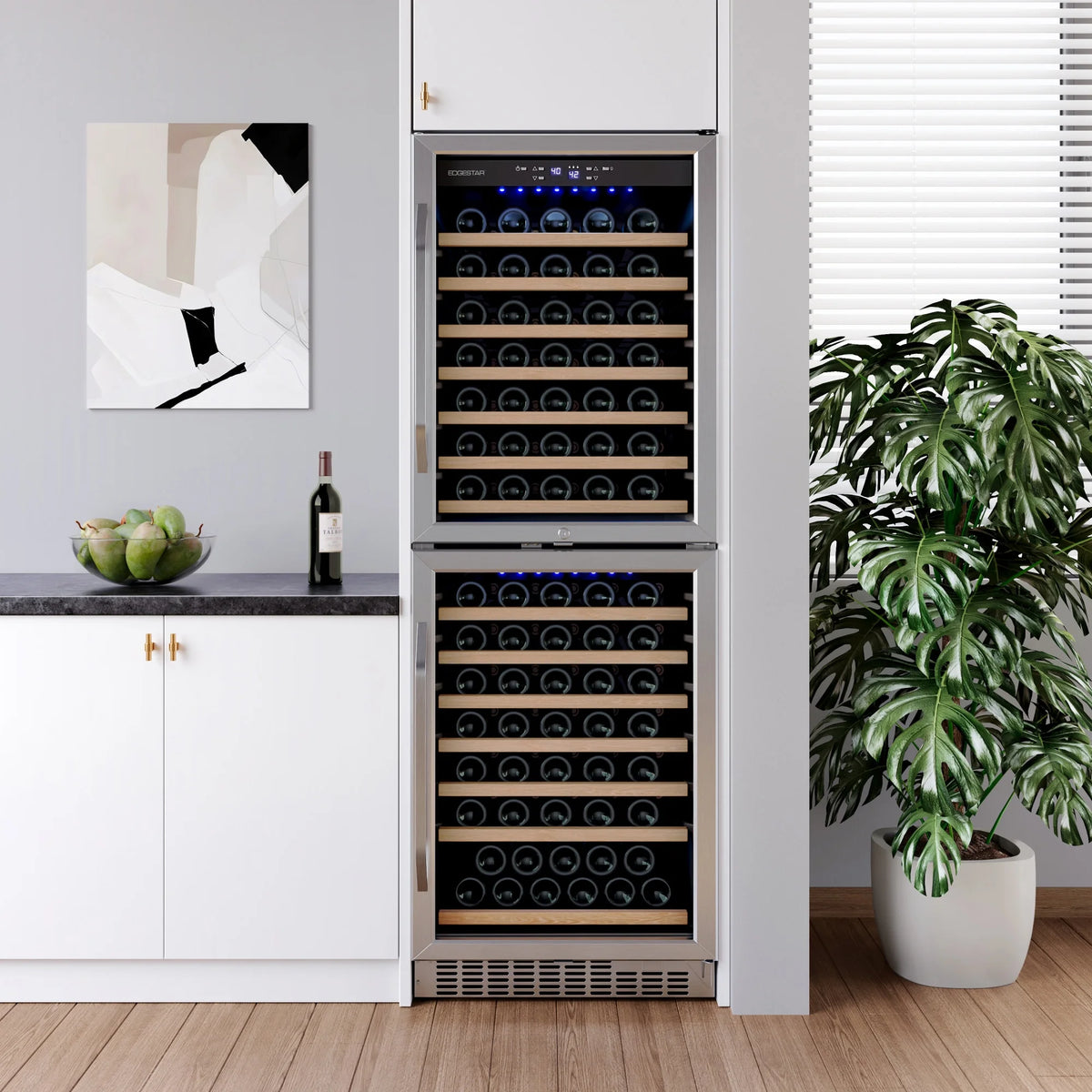 142 Bottle 24" Built-In Or Free Standing Dual Zone Double Door Wine H17458