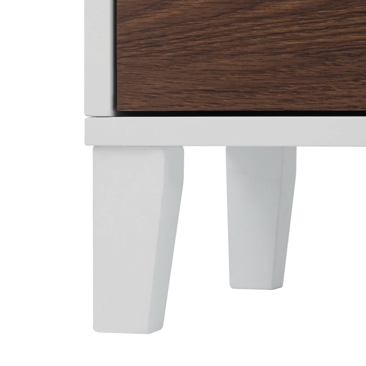 Walnut and White Wooden Linen Tower Cabinet H815251