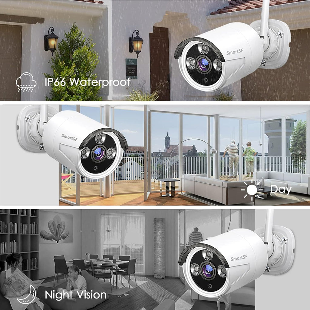 Wireless 8CH 1080P Security Camera System with 4 Weatherproof IP Cameras J432