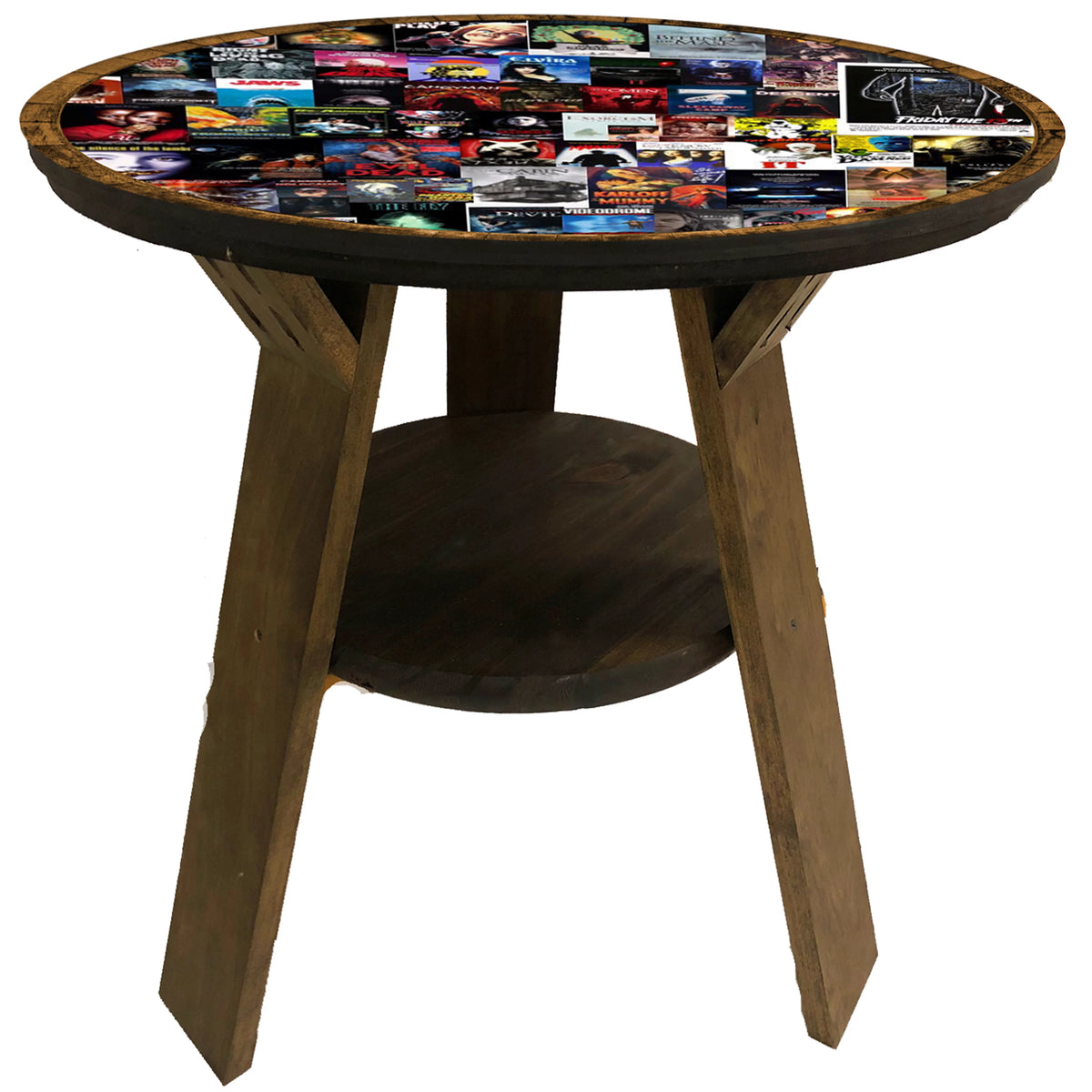 Round End Table with Shelf 22 Inches Tall N3188