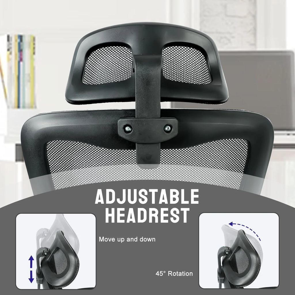 Black Mesh Ergonomic Office Chair with Headrest C3324