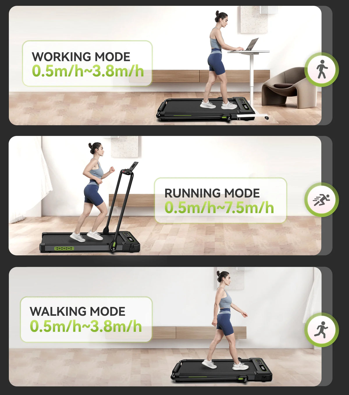 2.5HP Folding Treadmill with Display Screen S489