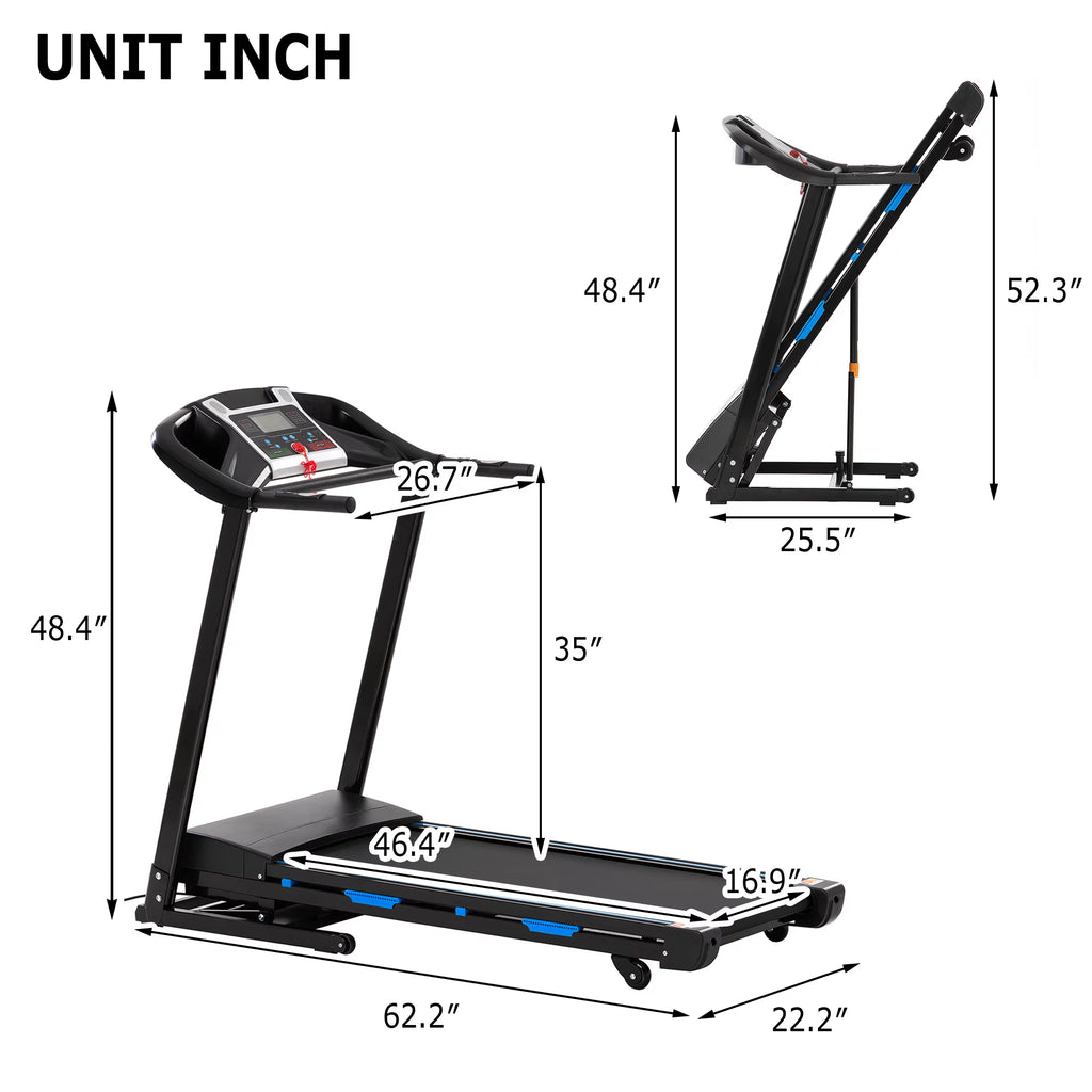 3.5HP Folding Electric Treadmill with Auto Incline Y8827