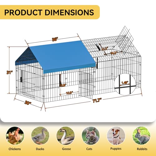 Metal Chicken Coop with Cover L84430