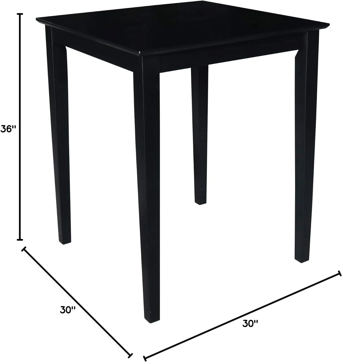 Black Solid Wood Dining Table F740845