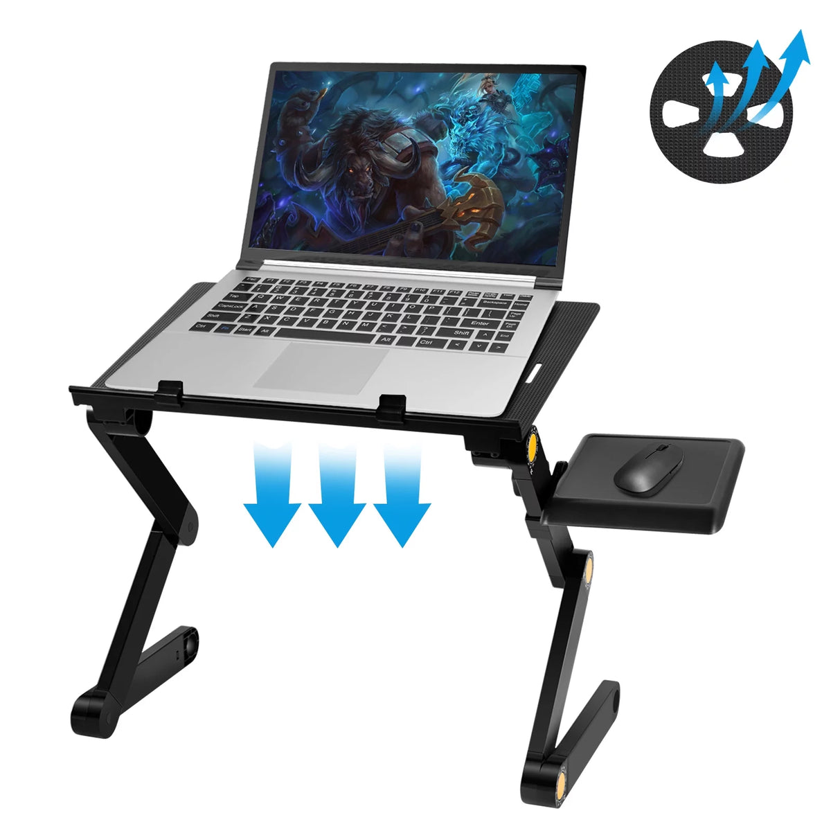 Black Adjustable Folding Laptop Desk Z8157