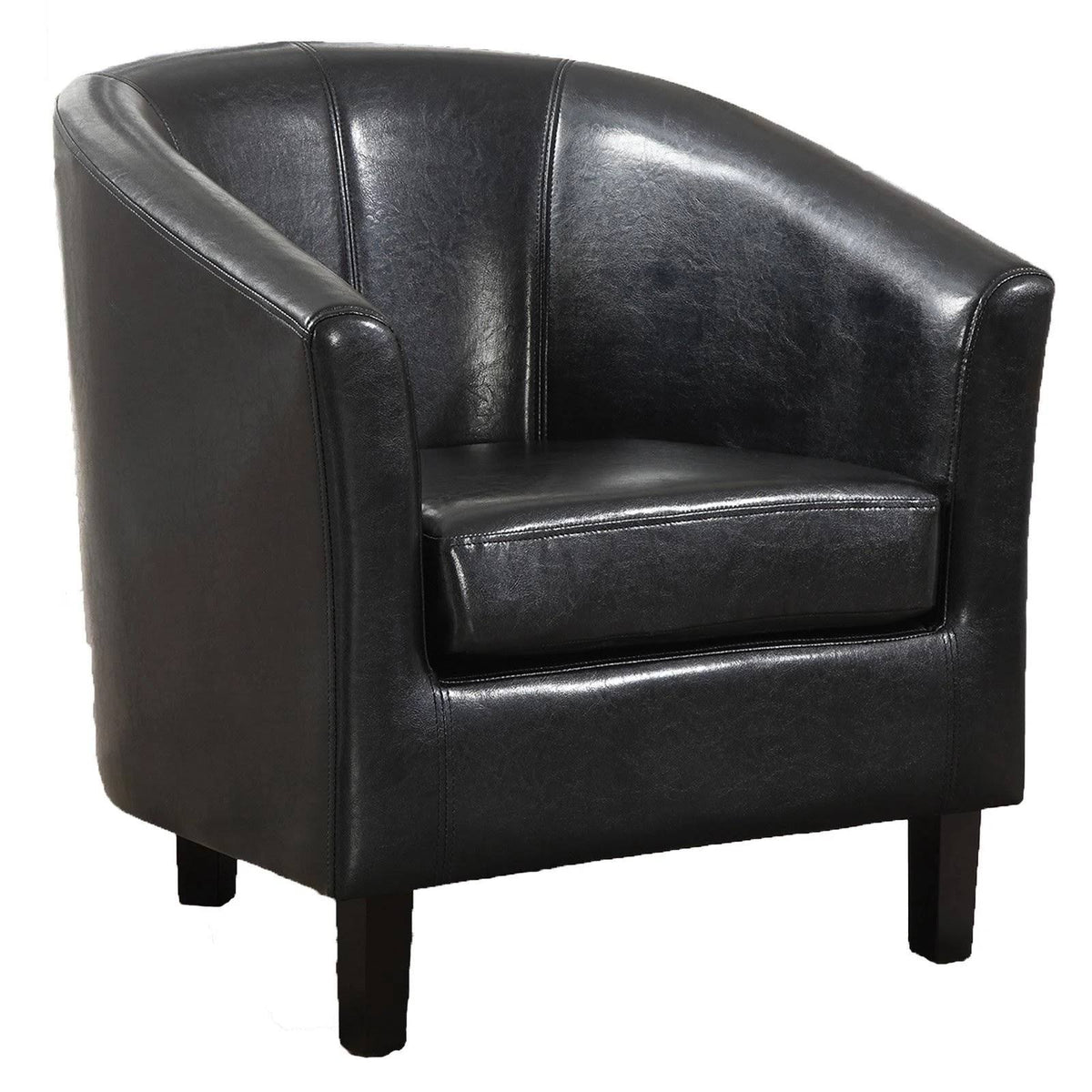 Black Faux Leather Tub Chair C584605