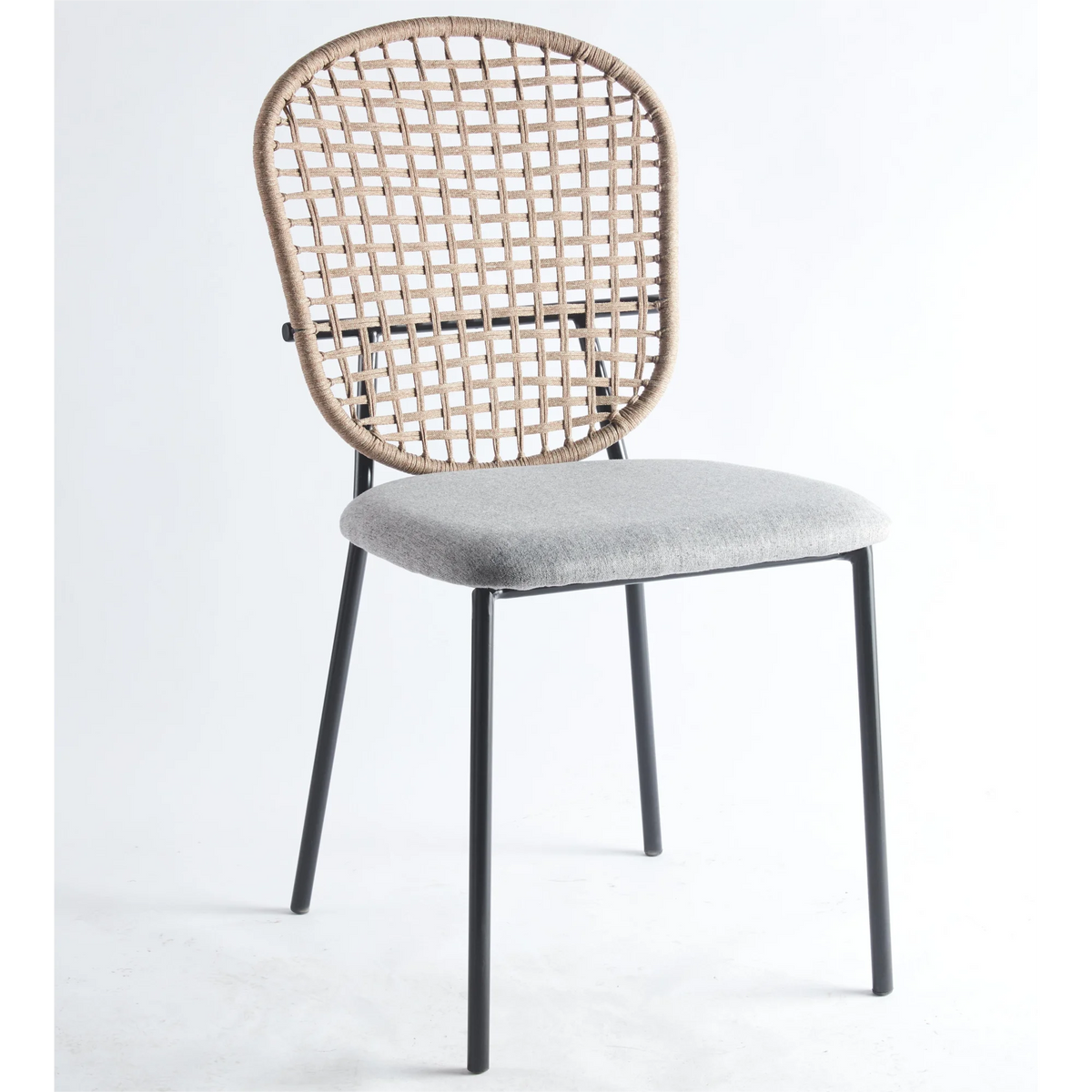 Gray and Black Dining Chairs, Set of 4 U47556