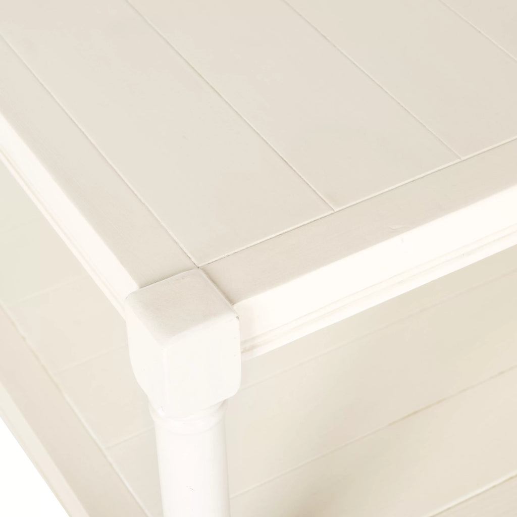 White Coffee Table with Storage Shelf Y1355