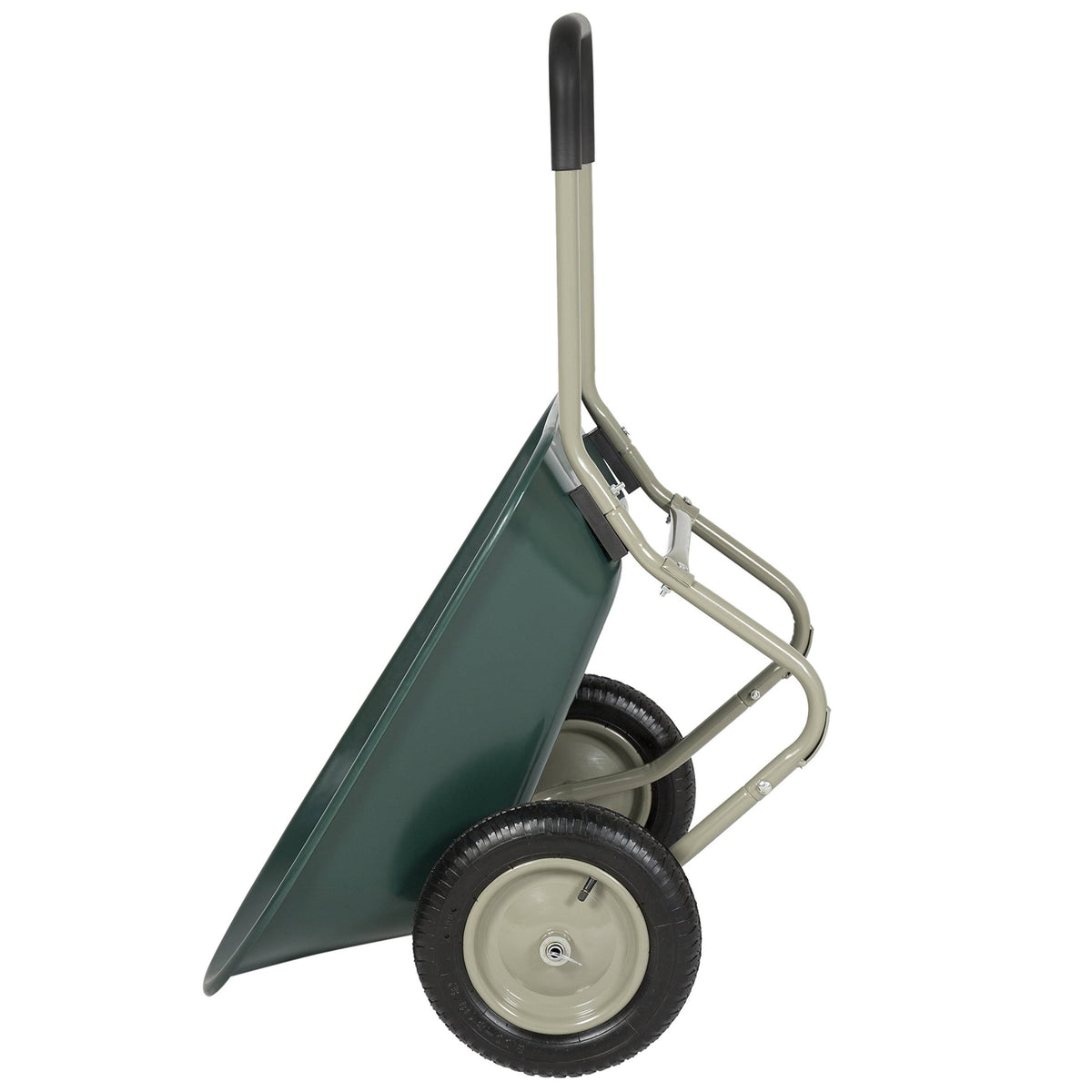 Green Dual Wheel Wheelbarrow Yard Cart Y817