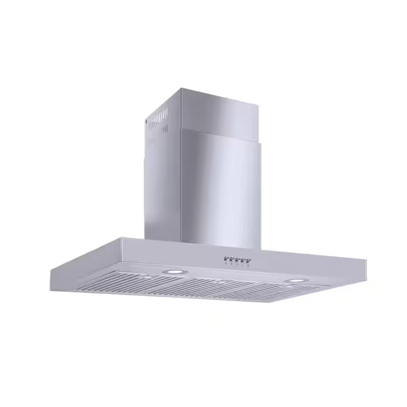 36 in. 350CFM Convertible T-Shape Wall Mount Range Hood in Stainless Steel with Charcoal Filters and LED Lighting F865024