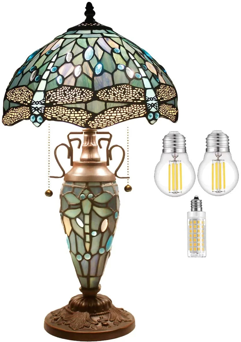 Sea Blue Stained Glass Table Lamp K14931