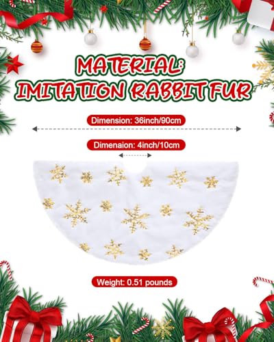 White 48 Inches Faux Fur Christmas Tree Skirt K7535