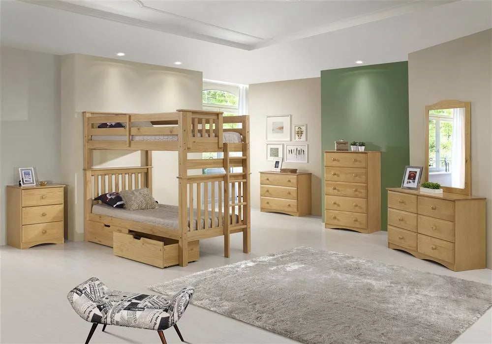 Twin over Twin Bunk Bed with Under Bed Drawers I28867