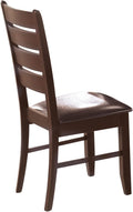 Slat Back Side Chairs Cappuccino and Black Set of 2 I70927