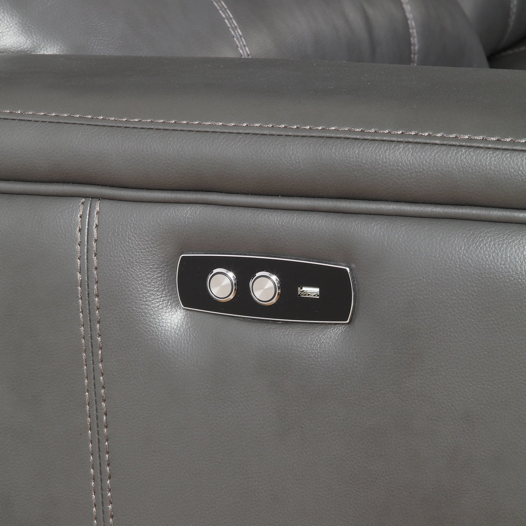 Gray Leather Sectional Sofa R465455
