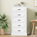 White 5 Drawer Wood Dresser N358