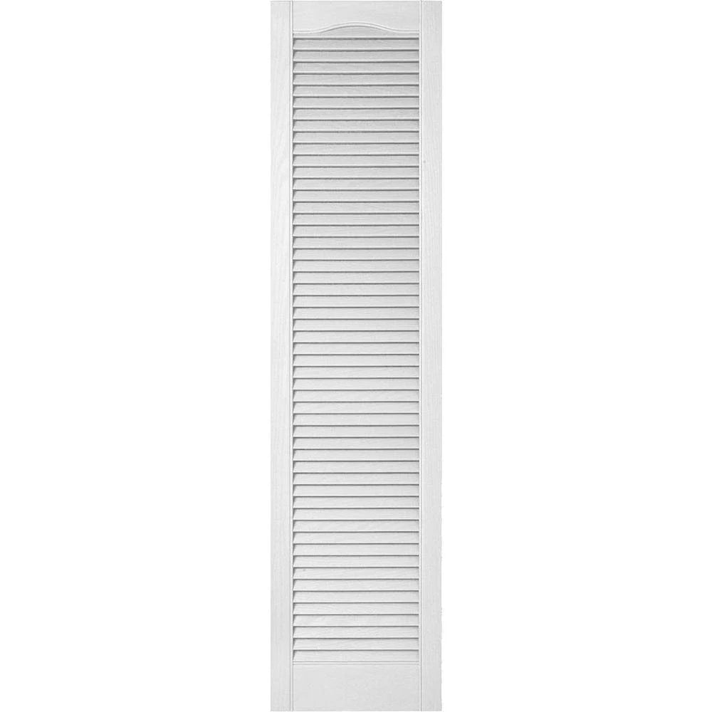 Vinyl Cathedral Top Open Louver Shutters I53559