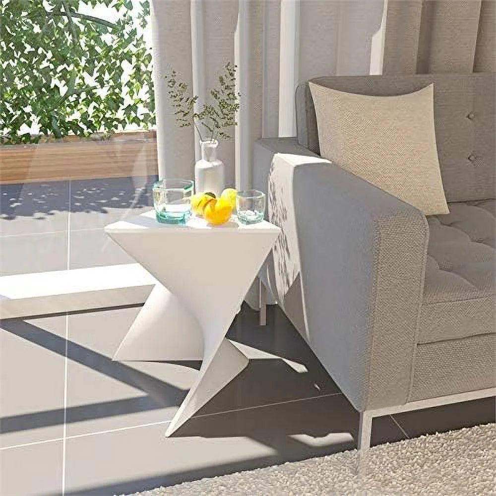 White Plastic End Table Set Of 2 O7699