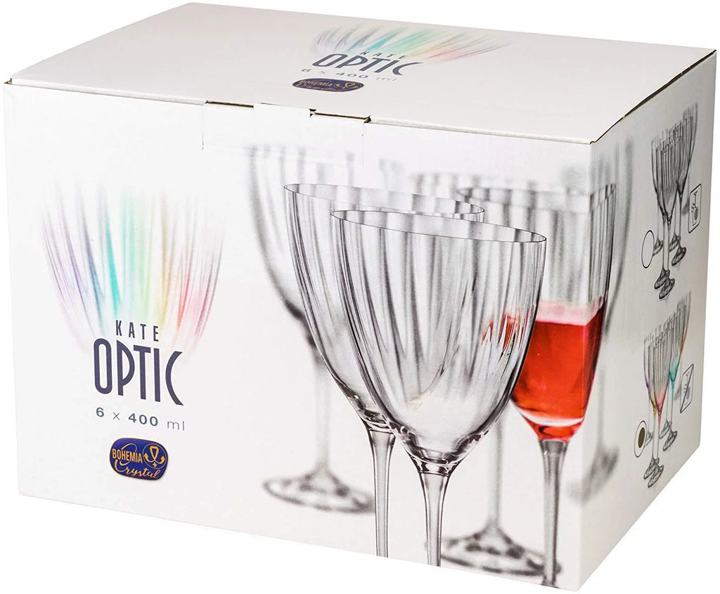 Multi-Colored Bohemian Wine Glasses Set of 6 E501