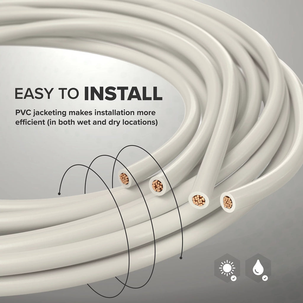 50 Feet 14 AWG White Insulated Stranded Copper THHN THWN Wire L715
