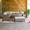 4 Piece Wicker Outdoor Patio Sectional Dining Set Q372289