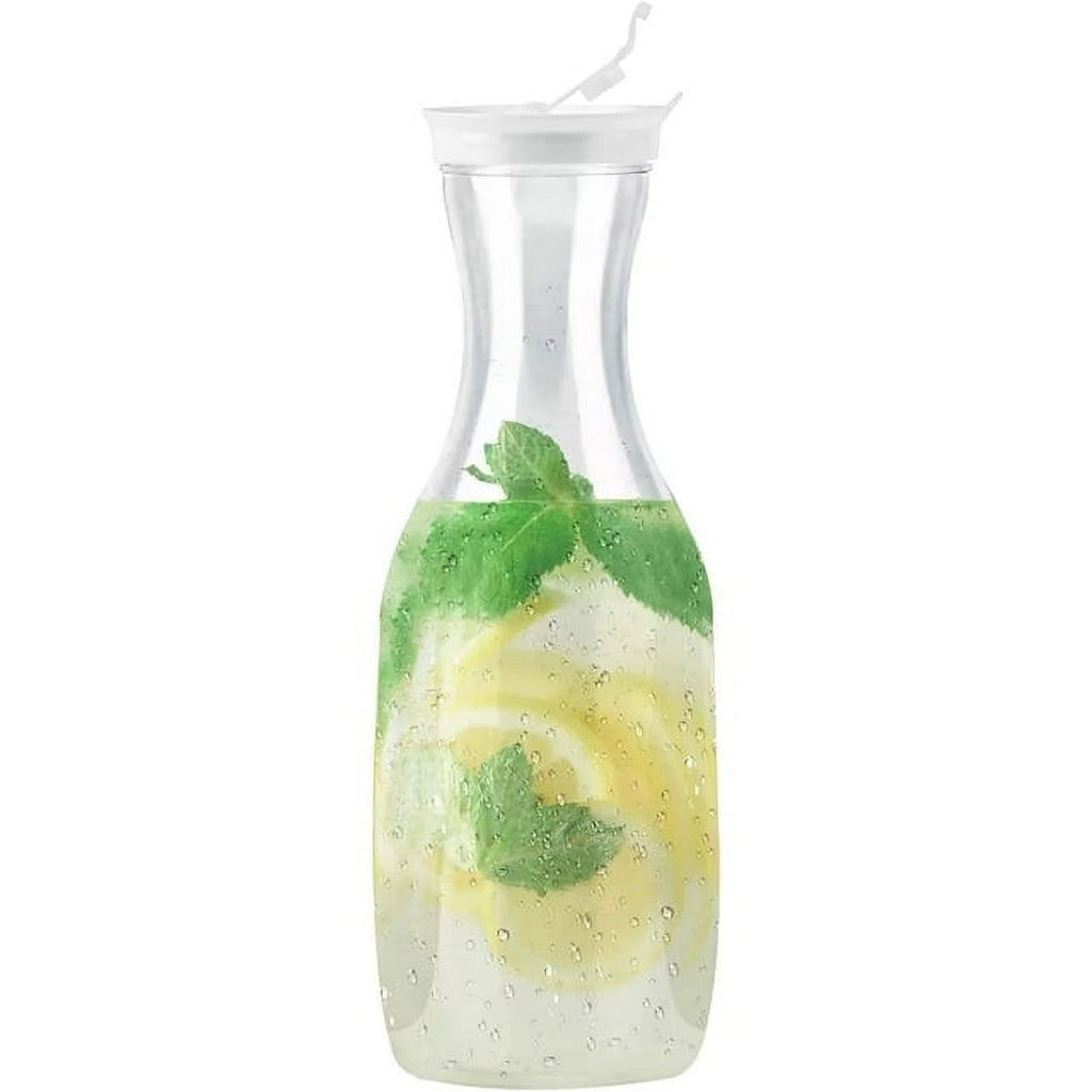 4 Large Water Carafes with Flip Top Lid, 50 oz Each, BPA Free Plastic Pitcher G68855