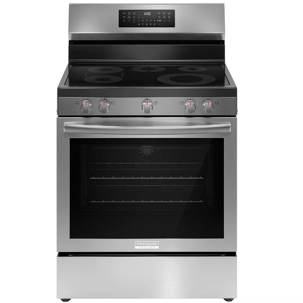 30 In 5.3 Cu Ft Stainless Steel Electric 5-Burner Range with Total Convection E75987
