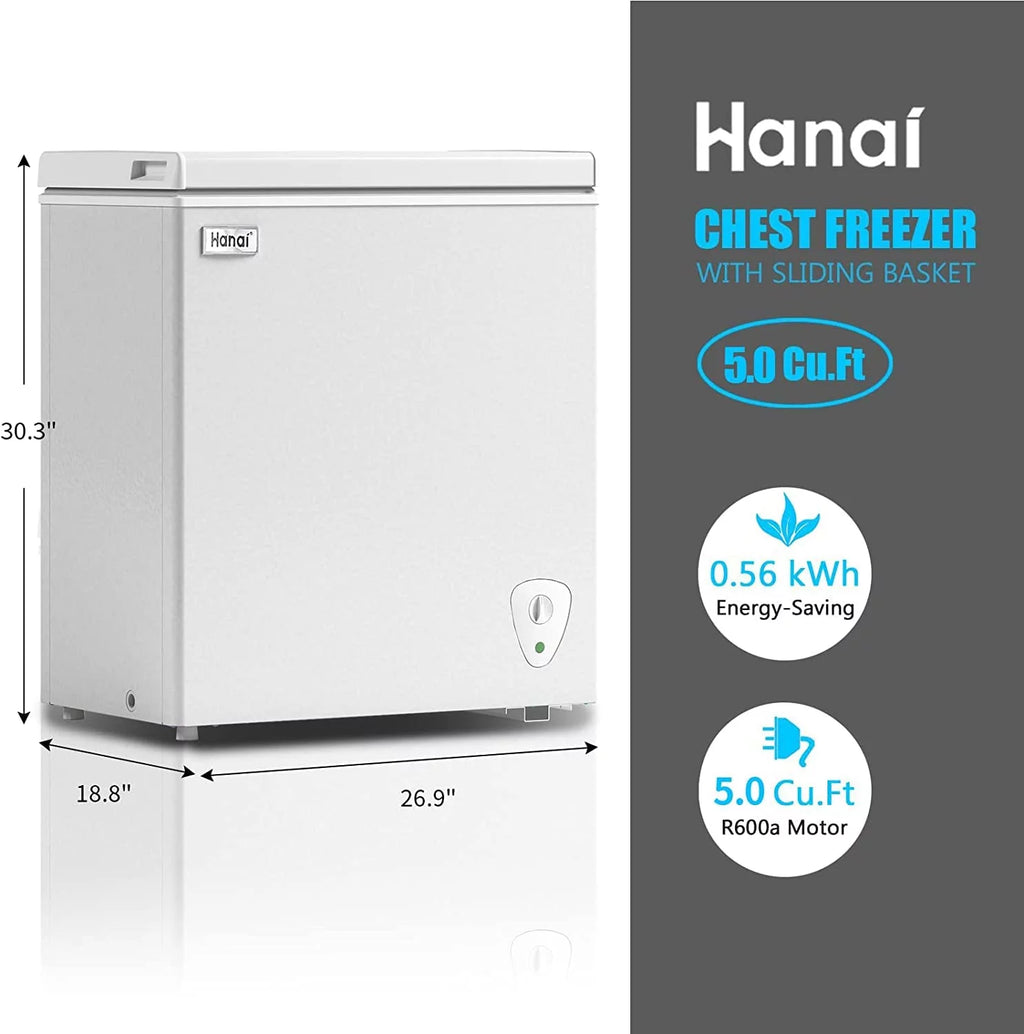 5.0 Cu.ft White Chest Freezer L761557