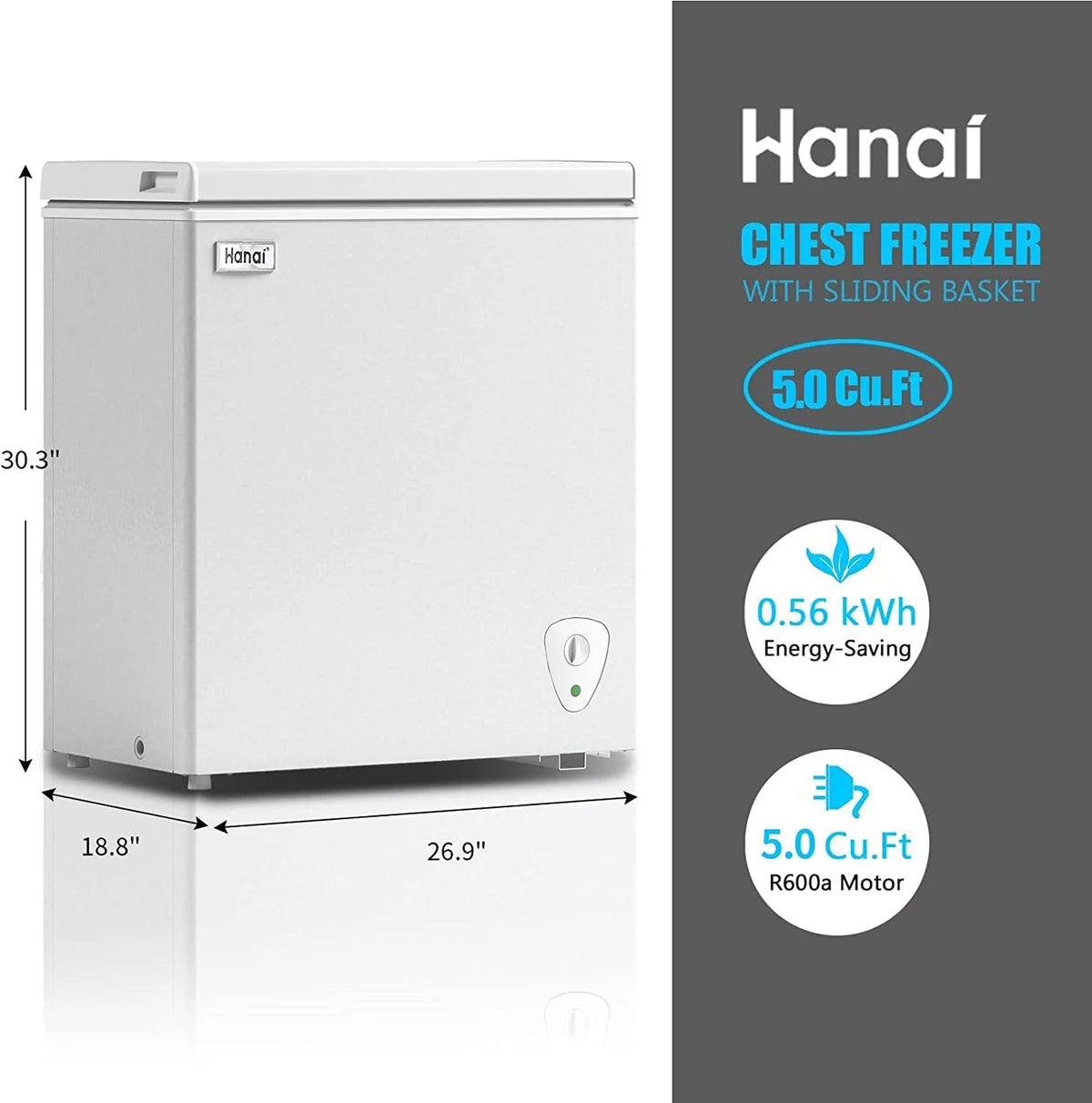 5.0 Cu.ft White Chest Freezer L761557