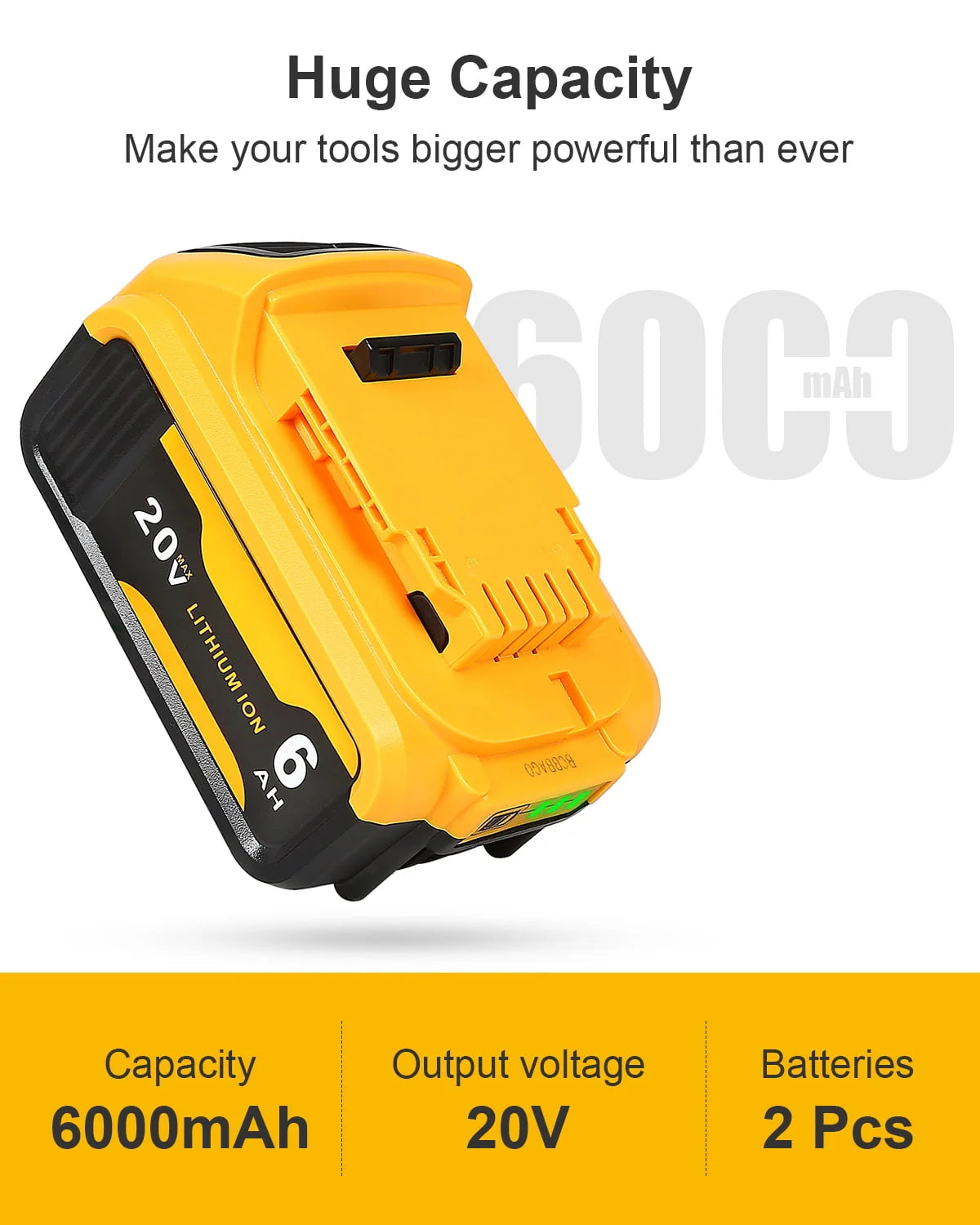 20-Volt Max 6.0AH Lithium Ion Battery 2-Pack J360883