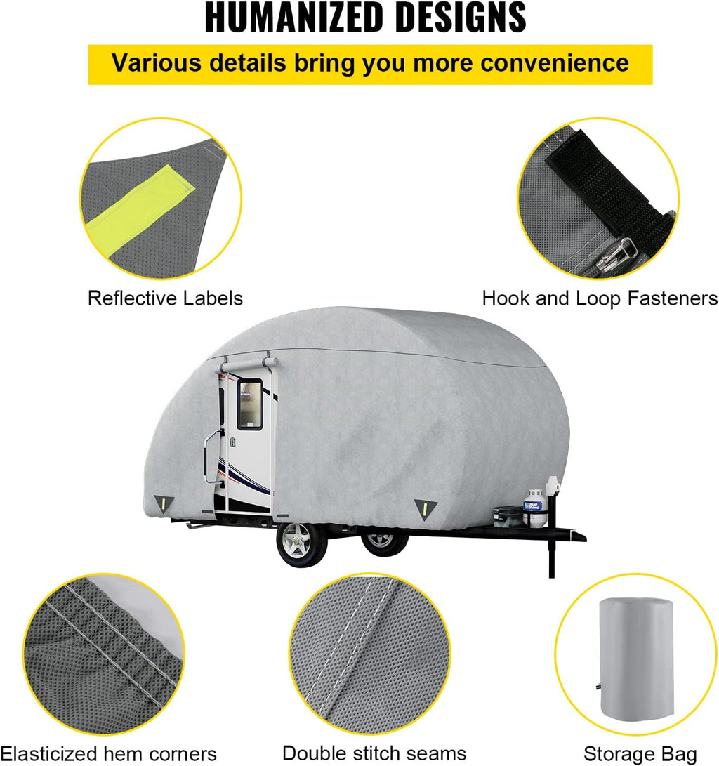 16' - 18' Waterproof Non-Woven Teardrop Trailer Cover M6681