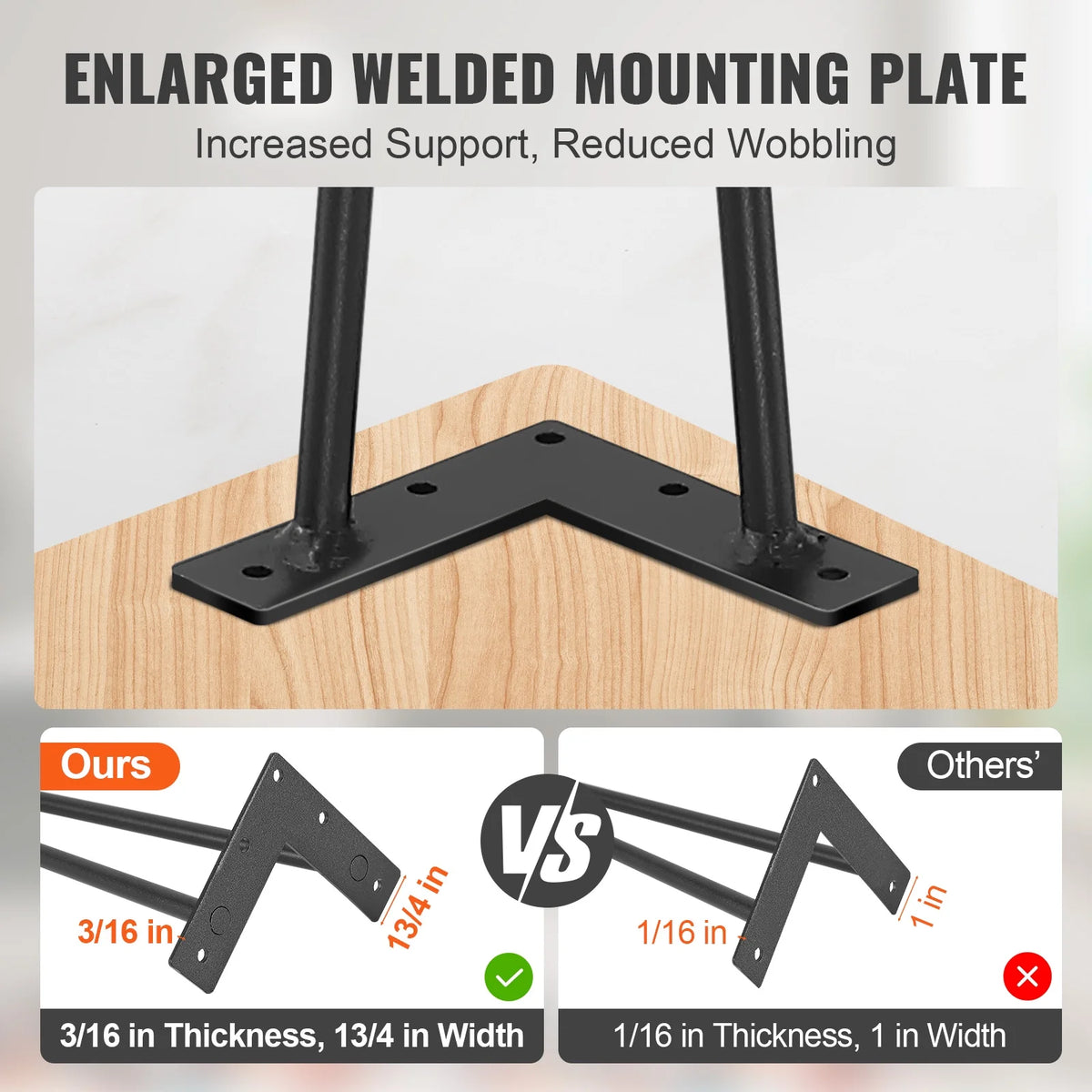 16" Solid Metal Heavy Duty Furniture Legs R238913