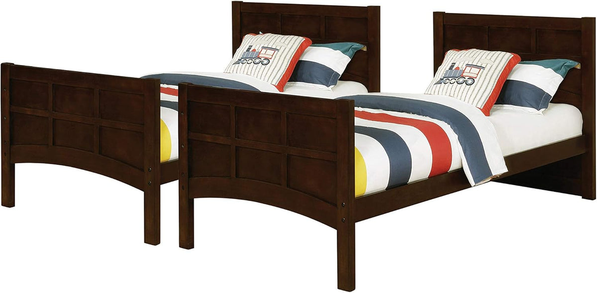 Cappuccino Twin Over Twin Bunk Bed T2733