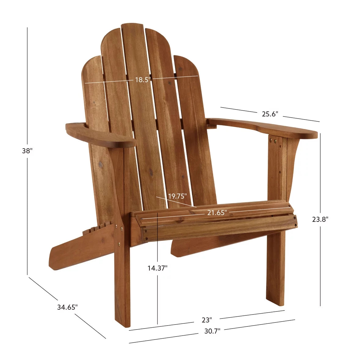 Slatted Wooden Outdoor Chair with Arched High Backrest O2031