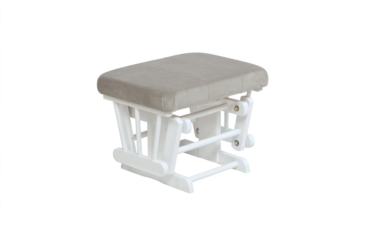 White Solid Wood Glider Chair and Ottoman B1518